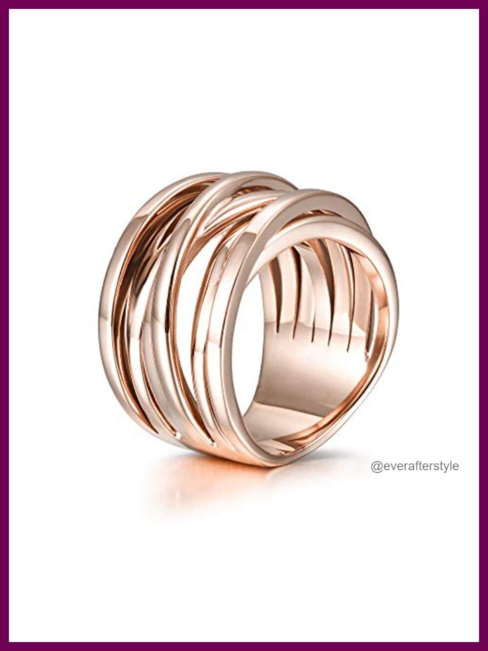 Gold Plated Stainless Steel Chunky Statement Ring 13.77mm Wide Band